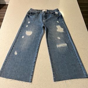 Habitual Girl High Rise Wide Leg Crop Jeans